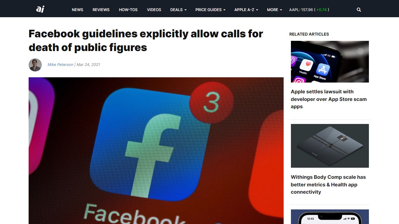 Facebook guidelines explicitly allow calls for death of public figures ...